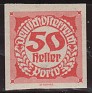 Austria - 1920 - Numbers - 50H - Red - Austria, Mercury - Scott J82 - 0